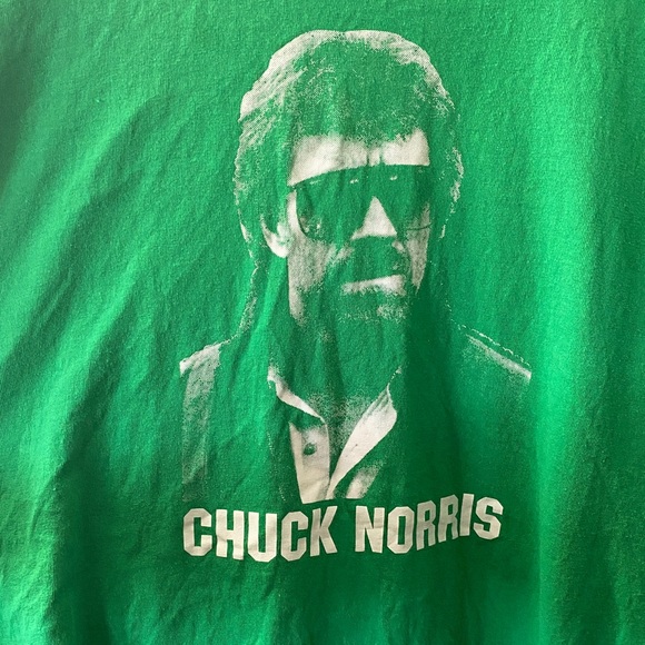 Hanes Other - Hanes Green Graphic Tee with Chuck Norris
